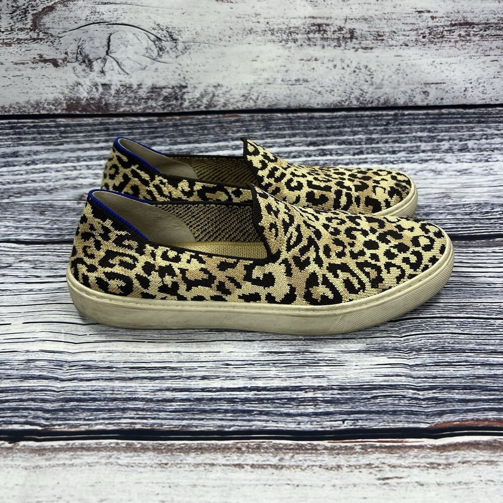Rothy’s Original Sneaker Camo Cat Leopard Print Flat Loafers, Women’s Size 8